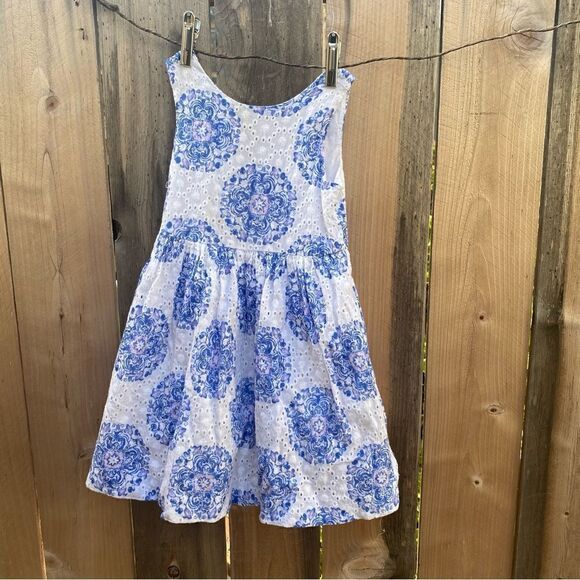 Janie and Jack EYELET TILE DRESS size 3 - Picture 1 of 10